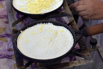 Brazilian street food: beiju of tapioca