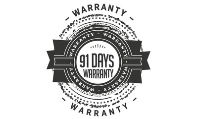 91 days warranty icon stamp