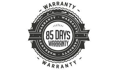 85 days warranty icon stamp