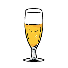 ビール　イラスト　グラスビール
