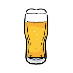 ビール　イラスト　グラスビール
