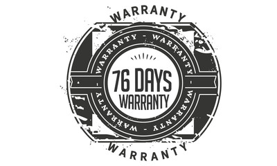 76 days warranty icon stamp