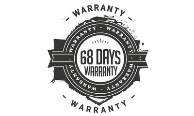 68 days warranty icon stamp