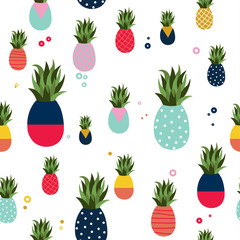 Pineapple fruit fun color pattern background
