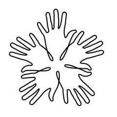 Hands together concept for community help
