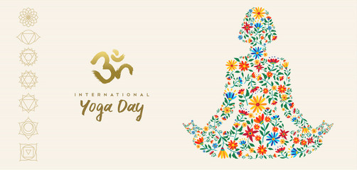 Yoga day web banner for healthy lifestyle