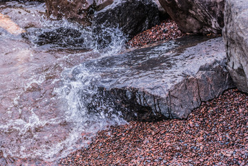 Wave Crashing on Lake Superior Shoreline