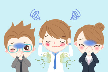 businessman with body odor problem