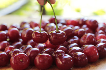 Cherry. Many cherry berries