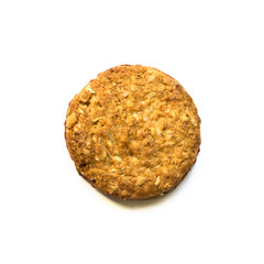 Cookies on white background, top view, copy space, isolate