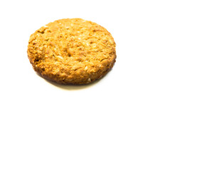 Oatmeal cookies on white background with copy space, isolate
