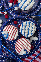 Obraz premium Decorated Cupcakes for the Fourth of July Celebration