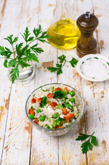 Salad of crushed cereals