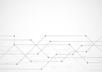 Abstract connecting dots and lines. Connection science background. Vector illustration