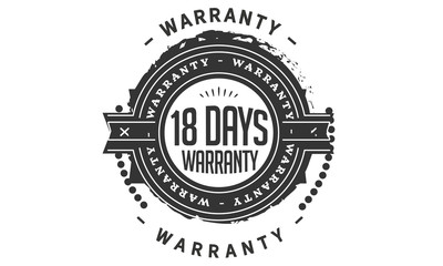 Fototapeta na wymiar 18 days warranty icon stamp