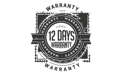 12 days warranty icon stamp