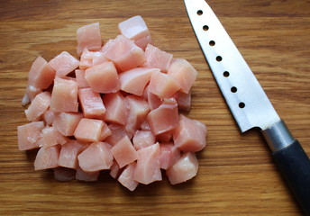 pieces of raw fresh meat for cooking