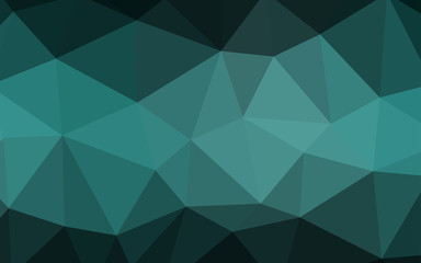 Dark Green vector polygonal background.