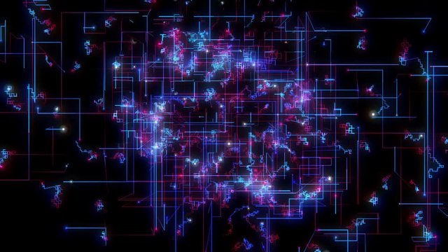 Data Circuit Grid Technology Motion Graphic Abstract Animation Background