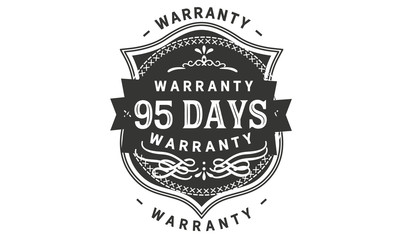95 days warranty icon stamp