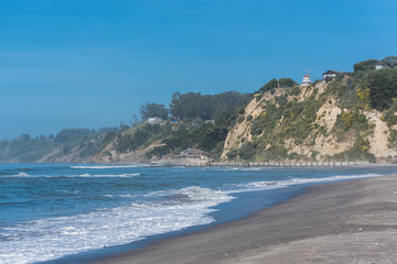 Fototapeta na wymiar Beautiful beach in California, Stinson beach and Bolinas village on the Pacific coast 