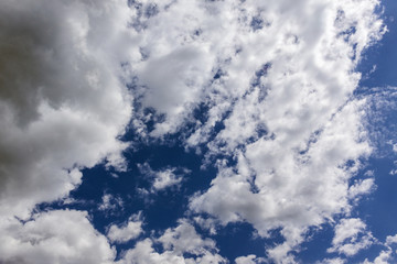 Dark clouds in a blue sky