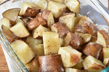 Cubed baked potatoes
