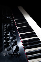 Piano Keyboard with black background