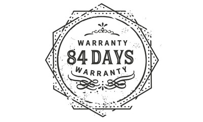 84 days warranty icon stamp