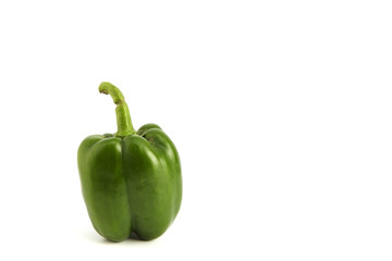 green bell pepper on white background