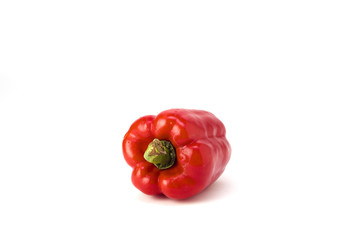 Orange bell pepper on white background