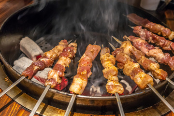 The kebab by the stove
