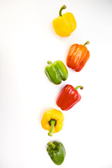 Colorful bell peppers circular arrangement