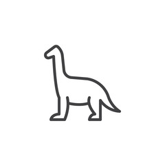 Dinosaur outline icon. linear style sign for mobile concept and web design. Brachiosaurus simple line vector icon. Symbol, logo illustration. Pixel perfect vector graphics
