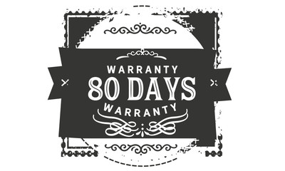 80 days warranty icon stamp