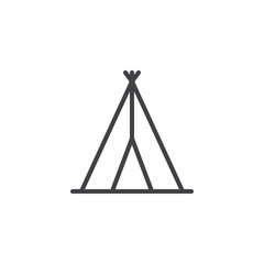 Indian tepee outline icon. linear style sign for mobile concept and web design. Wigwam simple line vector icon. Symbol, logo illustration. Pixel perfect vector graphics © alekseyvanin