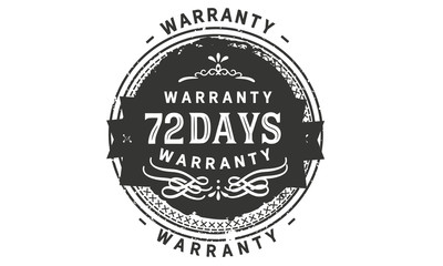 Fototapeta na wymiar 72 days warranty icon stamp