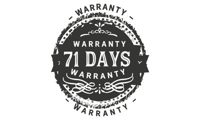Fototapeta premium 71 days warranty icon stamp