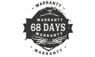 68 days warranty icon stamp