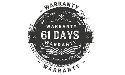 61 days warranty icon stamp