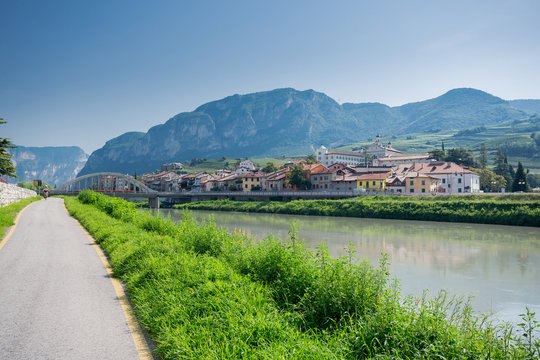 Via Claudia Augusta cycle path at San Michele  all'Adige