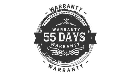 55 days warranty icon stamp
