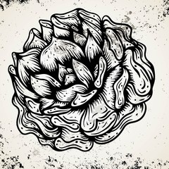 beautiful monochrome black and white rose flover isolated on background. Hand-drawn. design greeting card and invitation of the wedding, birthday, Valentine's Day, mother's day and other holiday