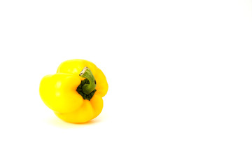 Yellow bell pepper on white background