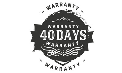 40 days warranty icon stamp