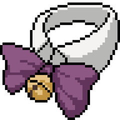 vector pixel art bell collar