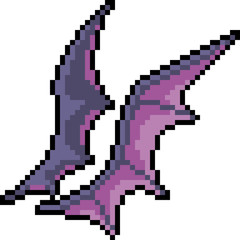 Fototapeta premium vector pixel art evil wing