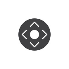 Control button vector icon. filled flat sign for mobile concept and web design. Joystick simple solid icon. Gamepad symbol, logo illustration. Pixel perfect vector graphics