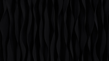 Abstract black wave background. Dark organic smooth line.