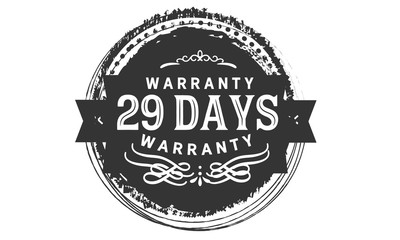 Fototapeta premium 29 days warranty icon stamp